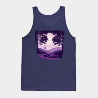 hills tree silhouette Tank Top